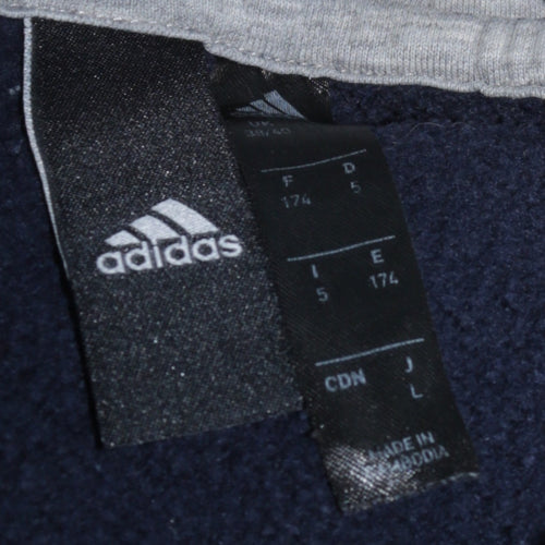 Adidas Men’s Blue Pullover Hoodie L Sports Fleece Sweatshirt
