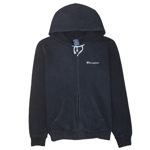 Champion Men's Black Small Full Zip Hoodie Fleece Sweatshirt