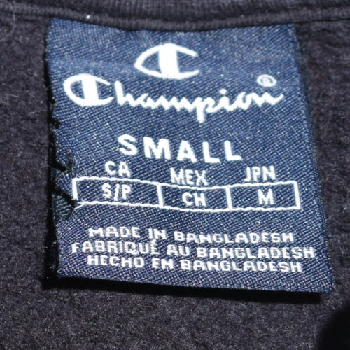 Champion Men's Black Small Full Zip Hoodie Fleece Sweatshirt