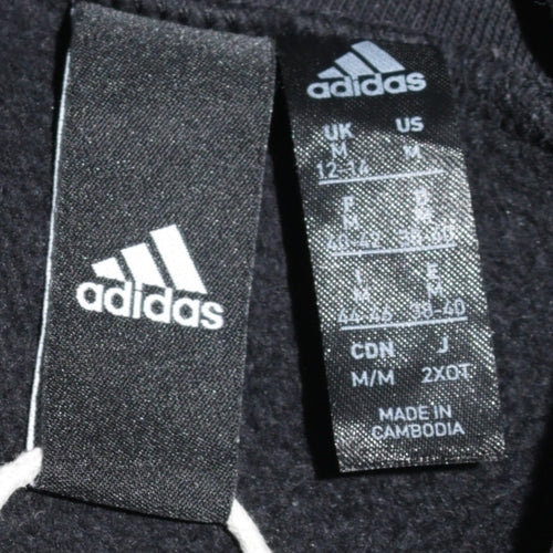 Adidas Womens Black Medium Pullover Sweatshirt Graphic Print