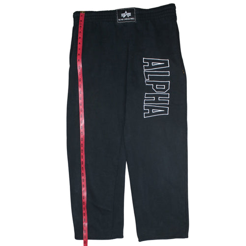 Alpha Industries Men's Black Sweatpants Medium Fleece Logo Joggers