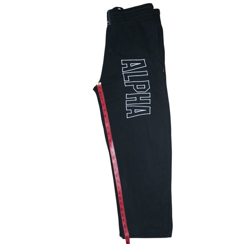 Alpha Industries Men's Black Sweatpants Medium Fleece Logo Joggers