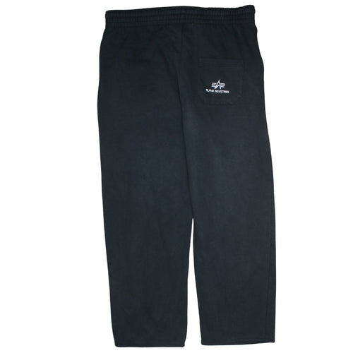 Alpha Industries Men's Black Sweatpants Medium Fleece Logo Joggers