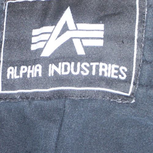 Alpha Industries Men's Black Sweatpants Medium Fleece Logo Joggers