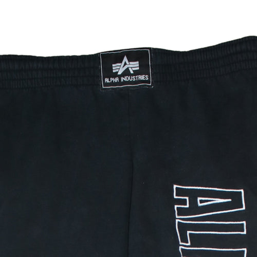Alpha Industries Men's Black Sweatpants Medium Fleece Logo Joggers