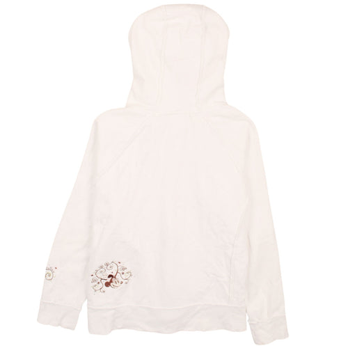 Walt Disney World Women White Full Zip Hoodie XL Minnie Mouse Embroidered