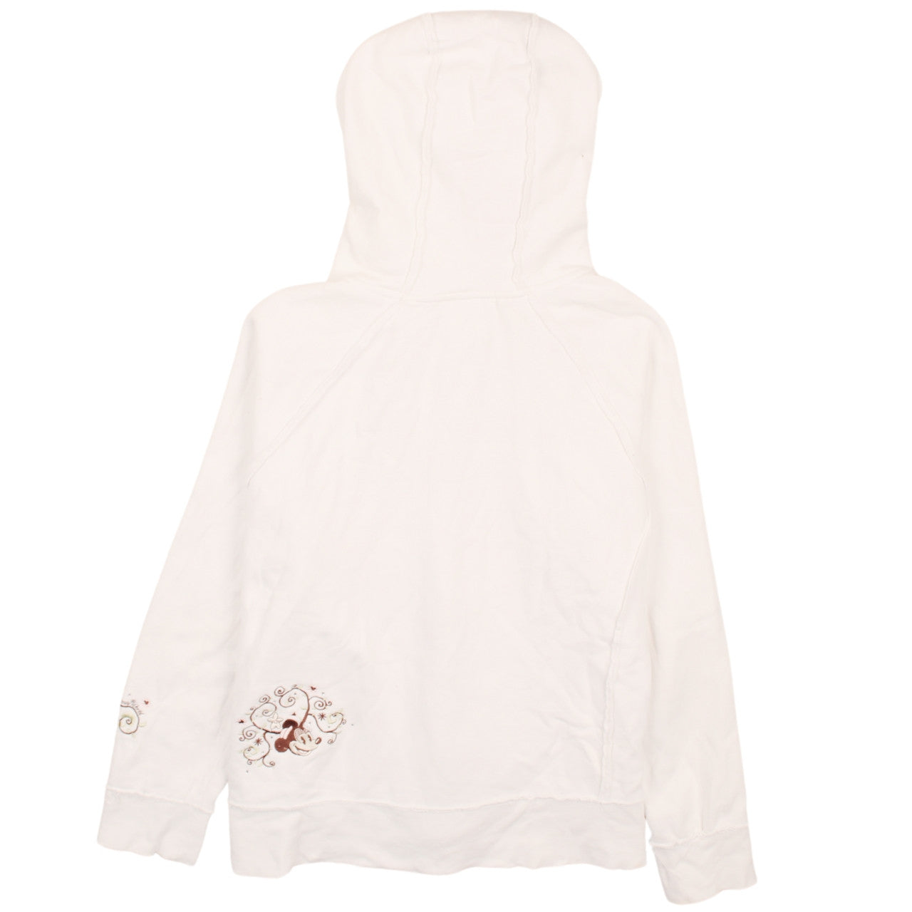 Walt Disney World Women White Full Zip Hoodie XL Minnie Mouse Embroidered