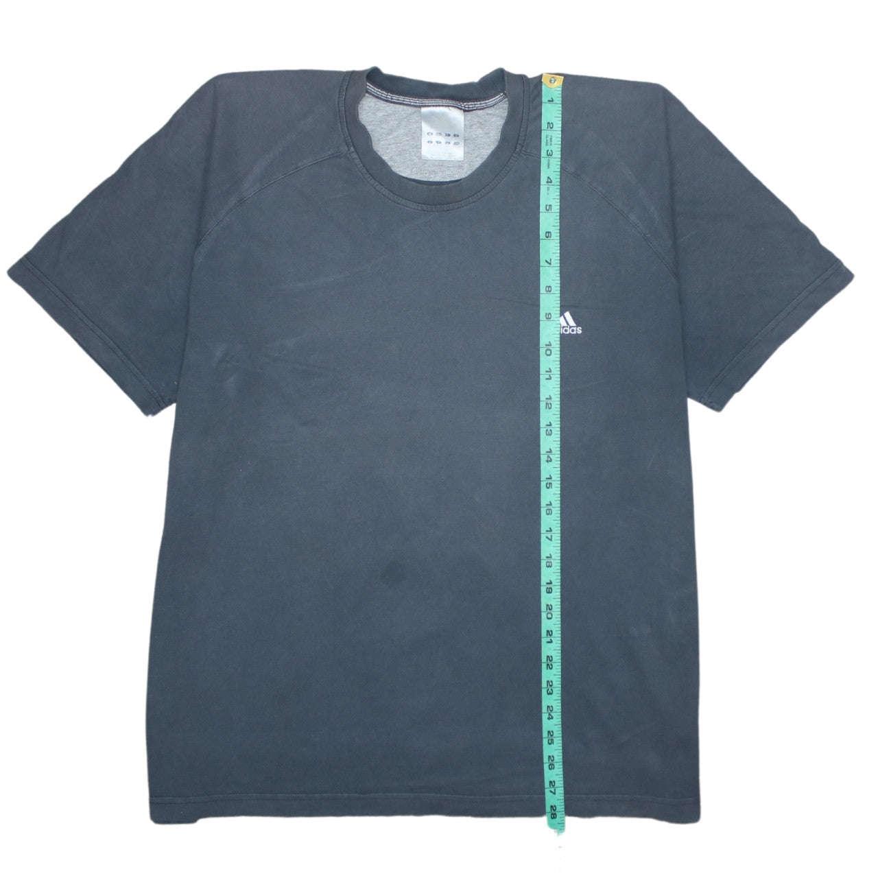 Adidas Men Grey Crew Neck Short Sleeve Cotton Sports T-Shirt L