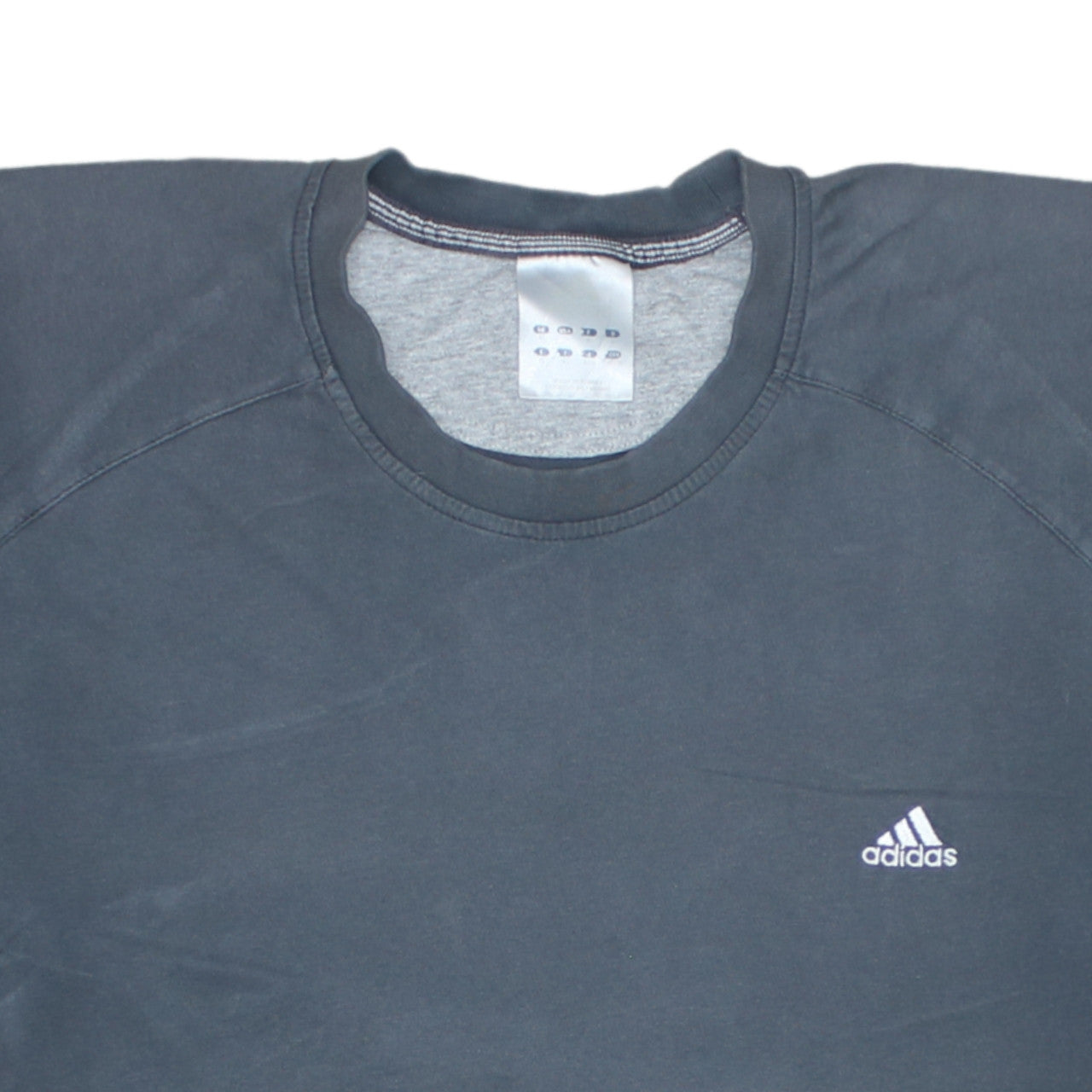Adidas Men Grey Crew Neck Short Sleeve Cotton Sports T-Shirt L