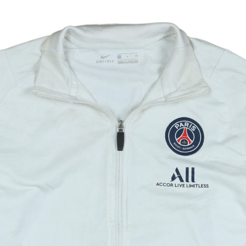 Nike Men’s White PSG Full Zip Dri-Fit Sweatshirt S