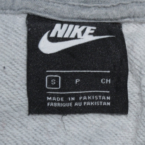 Nike Women’s Grey Small Pullover Sweatshirt Crew Neck Logo Print