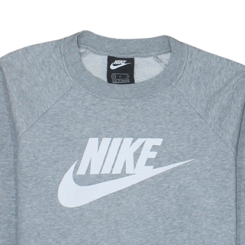 Nike Women’s Grey Small Pullover Sweatshirt Crew Neck Logo Print