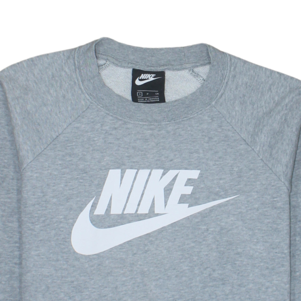 Nike Women’s Grey Small Pullover Sweatshirt Crew Neck Logo Print