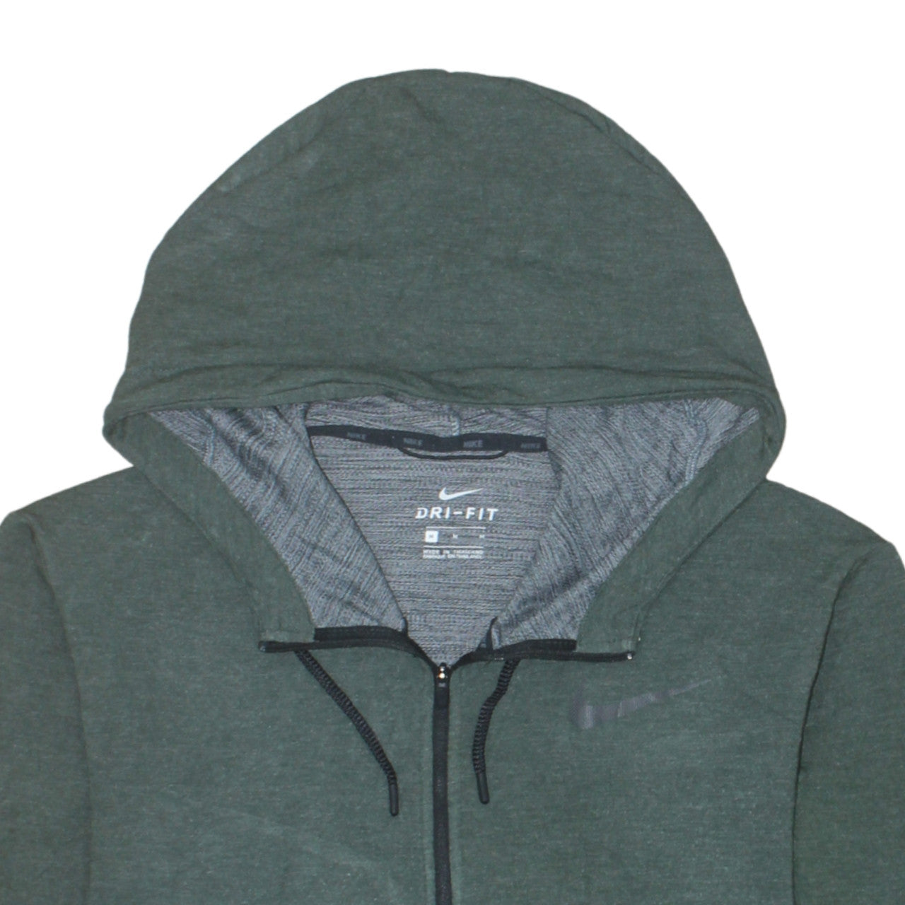 Nike Men's Green Dri-FIT Full Zip Hoodie Size M Lightweight Sportswear