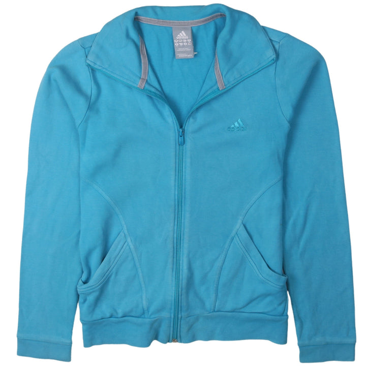 Adidas Women Blue Full Zip Sweatshirt Size 12 Essentials Performance