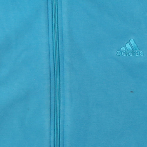 Adidas Women Blue Full Zip Sweatshirt Size 12 Essentials Performance