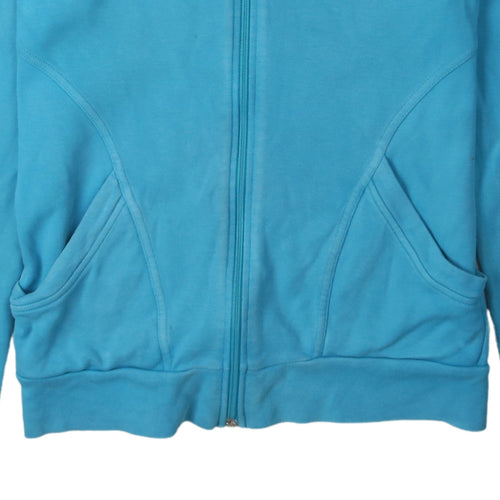 Adidas Women Blue Full Zip Sweatshirt Size 12 Essentials Performance