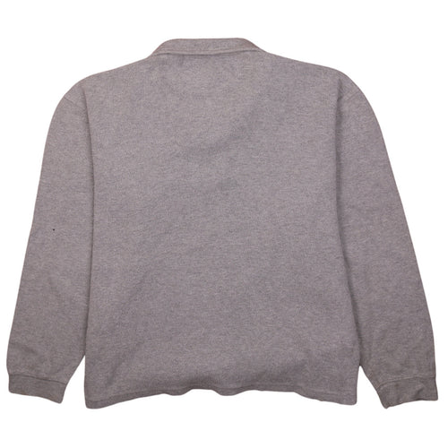 Chaps Men's Grey 1/4 Zip Cotton Sweatshirt Size L Regular Fit