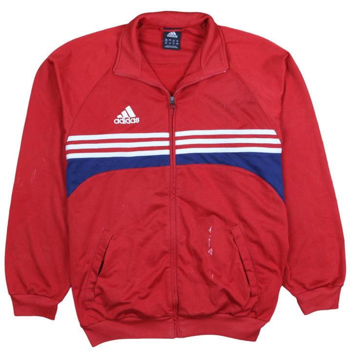Adidas Men's Red Full Zip Track Sweatshirt Size L Sports Top