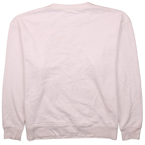 Champion Men's White XL Crew Neck Logo Sweatshirt