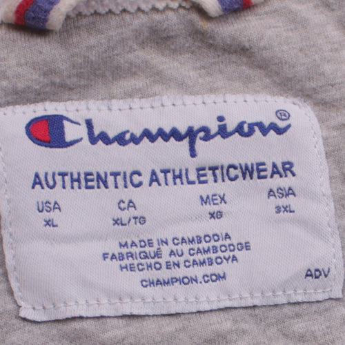 Champion Men's White XL Crew Neck Logo Sweatshirt
