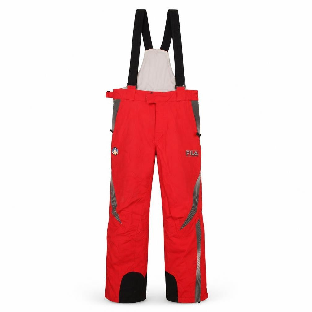 Front view of Fila Men's Red Snow Pants S Waterproof Insulated Trousers