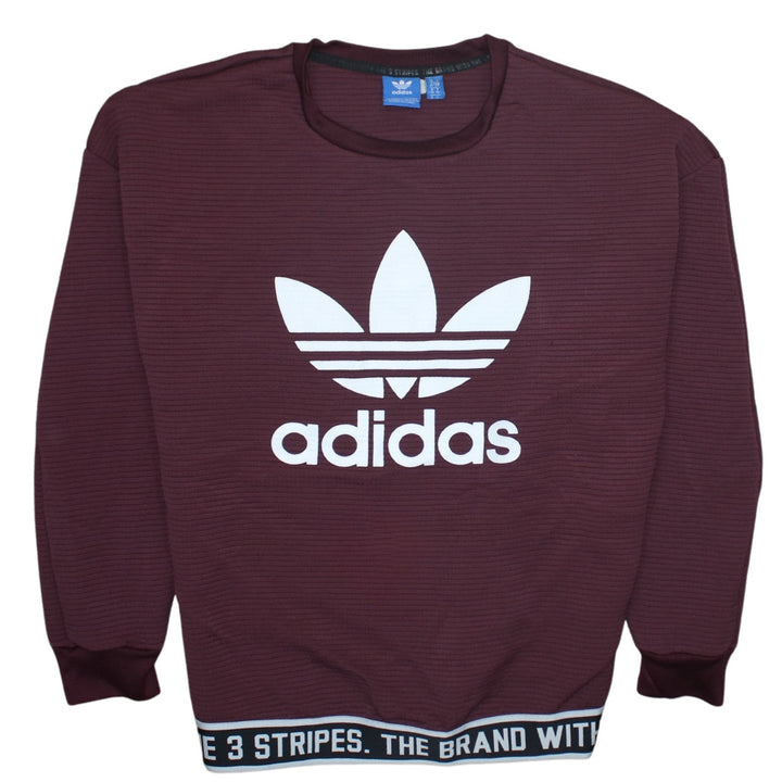 Adidas Womens Burgundy Crew Neck Long Sleeve Sweatshirt Size 10