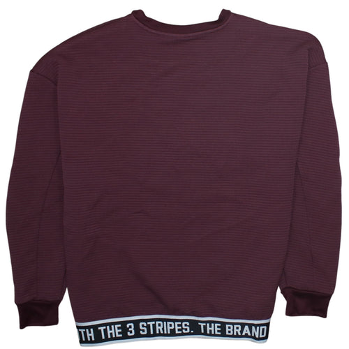 Adidas Womens Burgundy Crew Neck Long Sleeve Sweatshirt Size 10