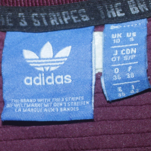 Adidas Womens Burgundy Crew Neck Long Sleeve Sweatshirt Size 10