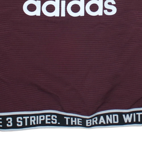 Adidas Womens Burgundy Crew Neck Long Sleeve Sweatshirt Size 10