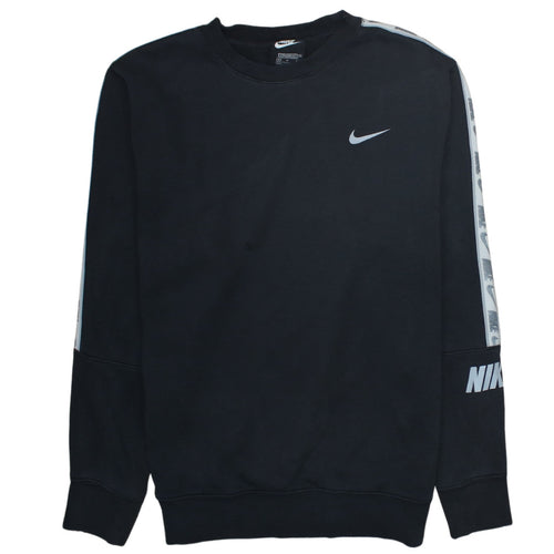 Nike Men's Black Medium Crew Neck Logo Pullover Sweatshirt