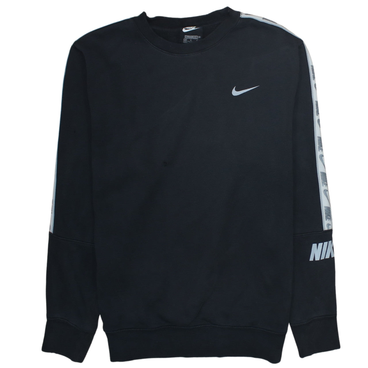 Nike Men's Black Medium Crew Neck Logo Pullover Sweatshirt