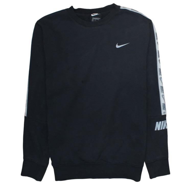 Nike Men's Black Medium Crew Neck Logo Pullover Sweatshirt