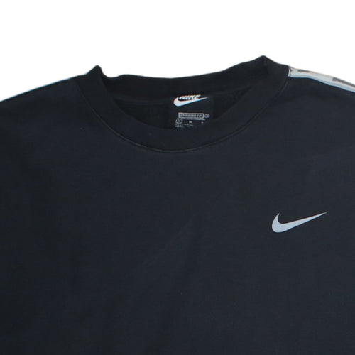 Nike Men's Black Medium Crew Neck Logo Pullover Sweatshirt