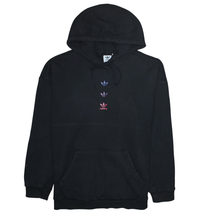 Adidas Womens Black Hooded Pullover Sweatshirt Size 10 Classic Fit