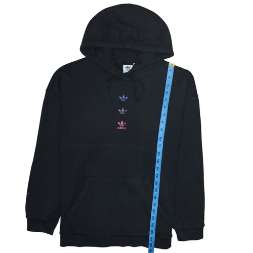Adidas Womens Black Hooded Pullover Sweatshirt Size 10 Classic Fit