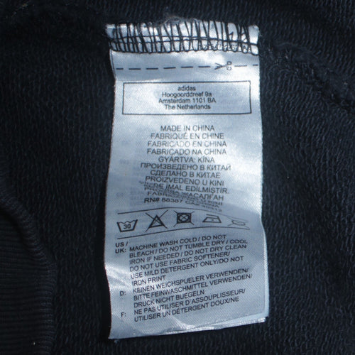 Adidas Womens Black Hooded Pullover Sweatshirt Size 10 Classic Fit