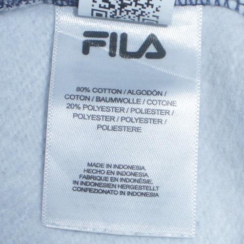 Fila Womens Navy Striped Pullover Hoodie XS Cotton Blend