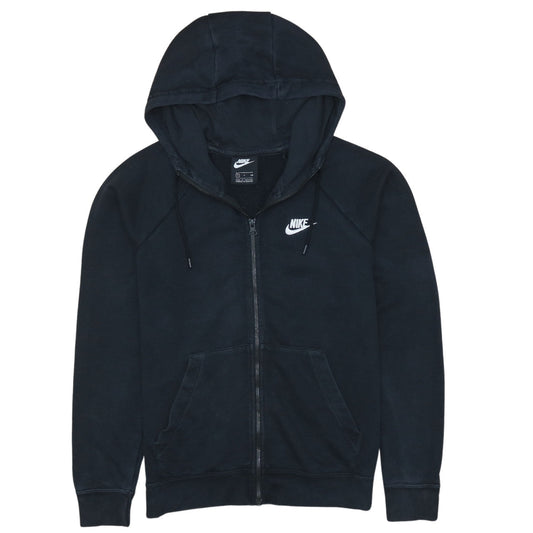 Nike Womens Black Full Zip Hoodie Small Fleece Hooded Sweatshirt
