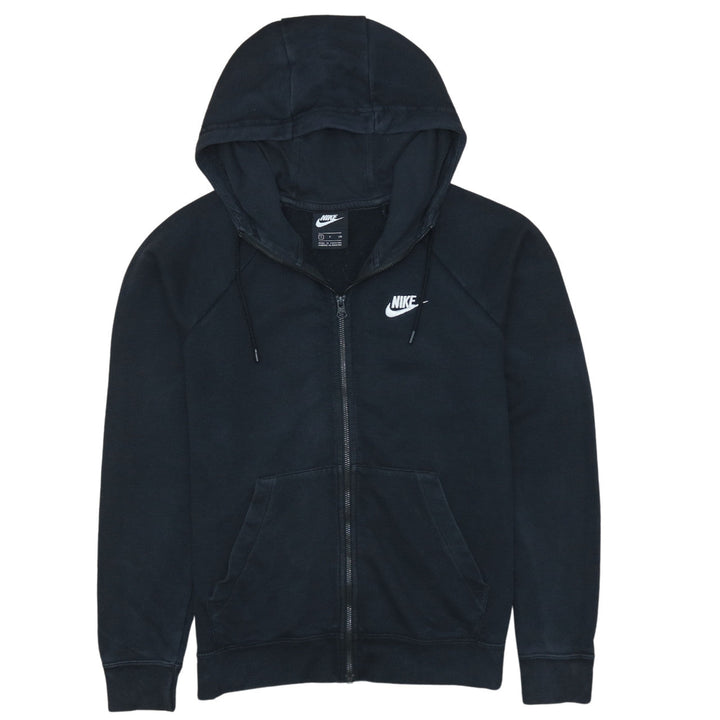 Nike Womens Black Full Zip Hoodie Small Fleece Hooded Sweatshirt