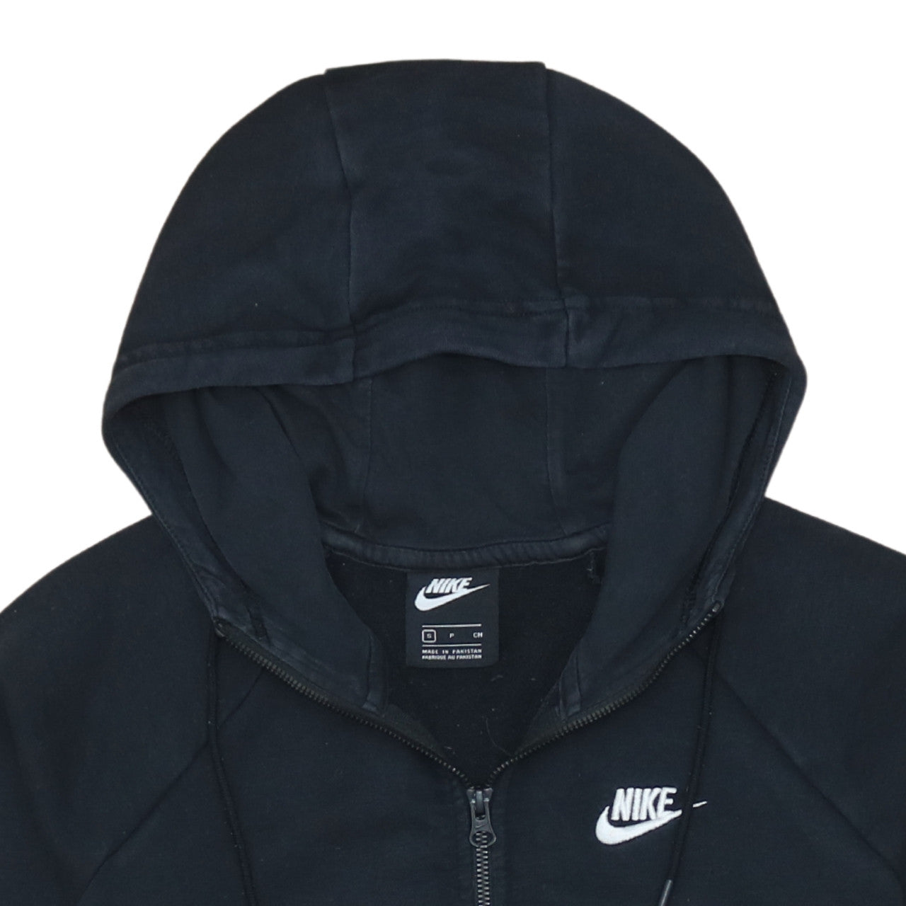 Nike Womens Black Full Zip Hoodie Small Fleece Hooded Sweatshirt