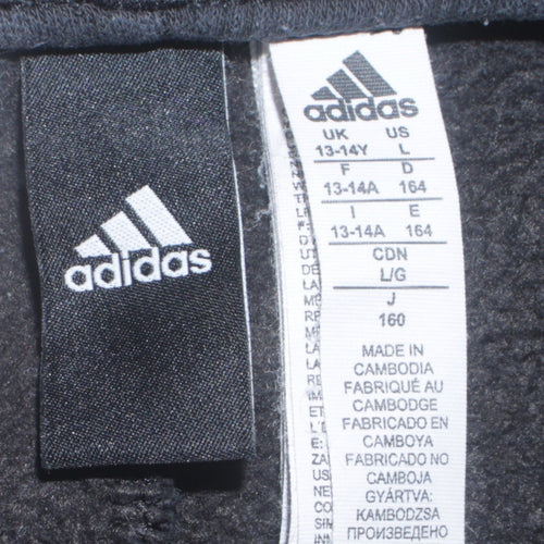 Adidas Boys Black Jogger Trousers 13-14 Years Elastic Waist Sportswear