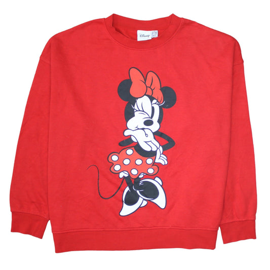 Disney Women Red Minnie Mouse Pullover Sweatshirt XL