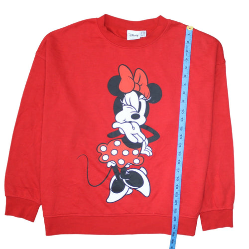 Disney Women Red Minnie Mouse Pullover Sweatshirt XL
