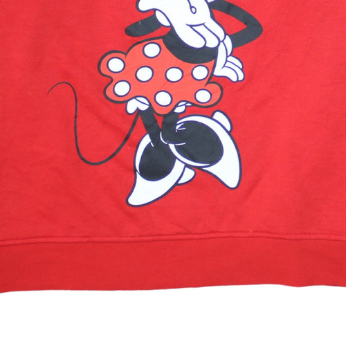 Disney Women Red Minnie Mouse Pullover Sweatshirt XL
