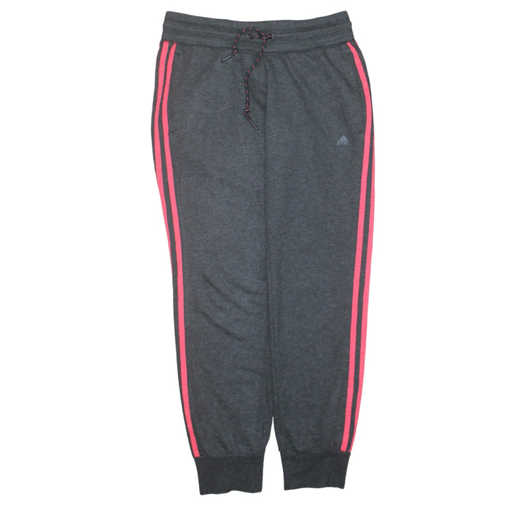 Adidas Women Charcoal Jogger Sweatpants S Climalite Drawstring Tracksuit Bottoms