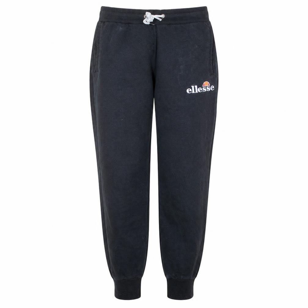 Front view of Ellesse women’s black jogger trousers, size UK 12, comfortable fleece