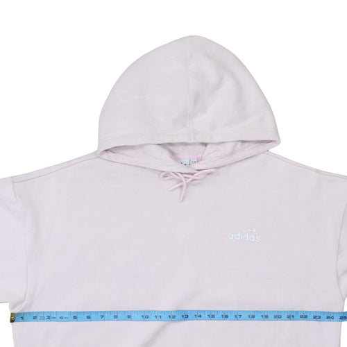 Adidas Womens Pink Pullover Hoodie Size 14 Logo Hooded Sweatshirt