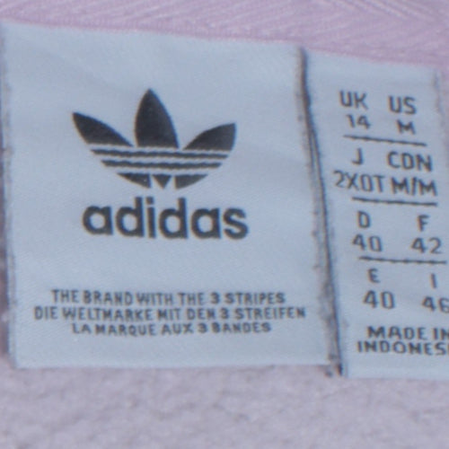 Adidas Womens Pink Pullover Hoodie Size 14 Logo Hooded Sweatshirt