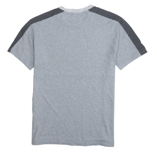 Champion Men's Grey Colourblock Logo Crew Neck Cotton T-Shirt M